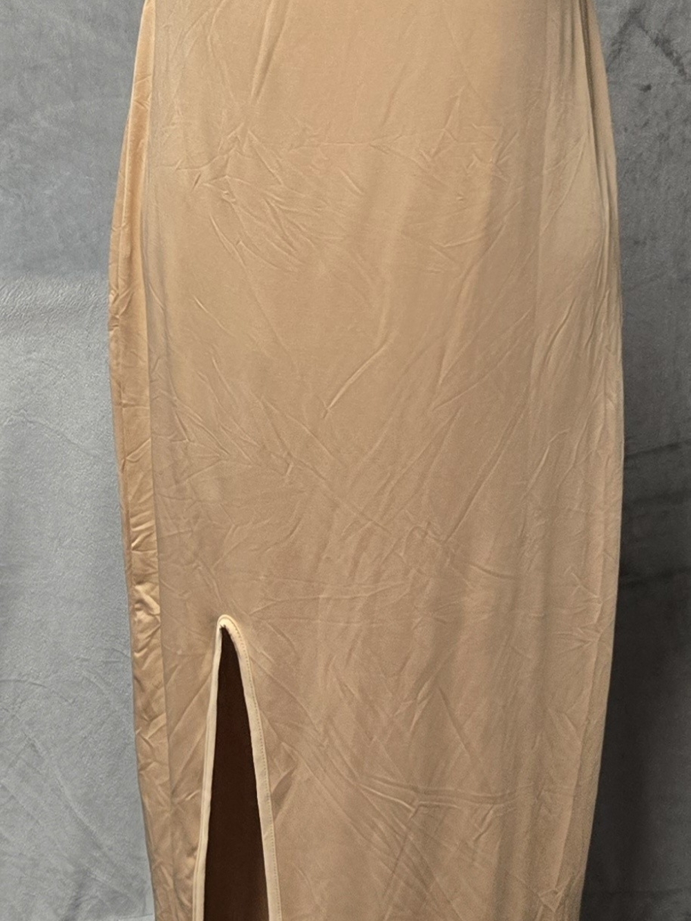 SHEIN Beige Split-Front Midi Skirt